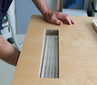 Valmis tuuletusritilän asennusaukko