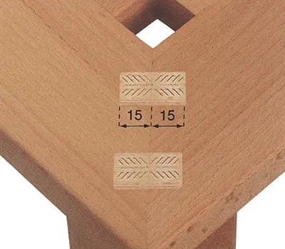 Säädä jyrsintäsyvyydeksi 15 mm.