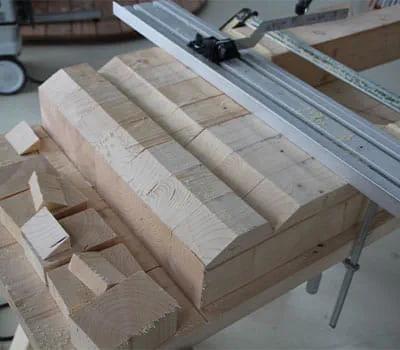 Sidepalkkien räystäskohdan leikkaaminen