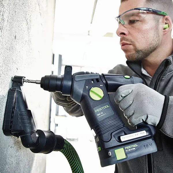 Festool-poravasara BHC 18 ja porauspölysuulake D 27-BSD